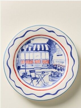 Anthropologie x Damson Madder Italian Stoneware Dessert Plates (2)  NWT